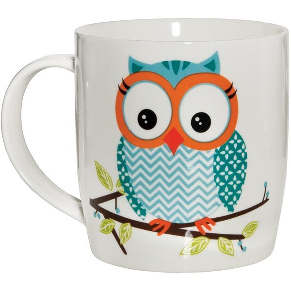 Чашка Сова 415 мл голубая 21-272-007 Keramia