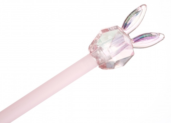 Ручка гелевая Хрустальный зайчик розовая чернила синие 