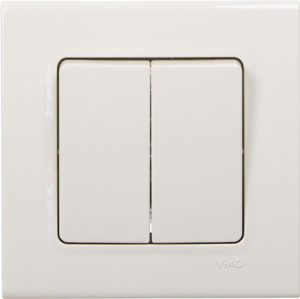 Вимикач двоклавішний Viko Linnera без підсвітки 10 А 250В кремовий 90401002