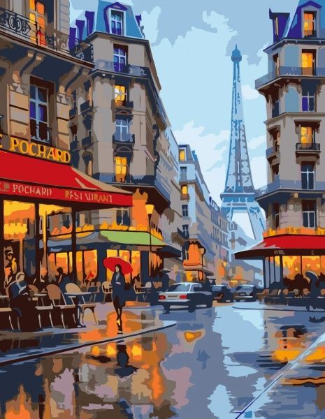 Картина по номерам Прогулка Парижем 35х45 см Rosa Start 