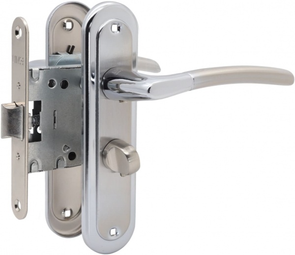 Комплект фурнітури WC Linde A-1210 SN/CP 47,5 мм матовий нікель/полірований хром