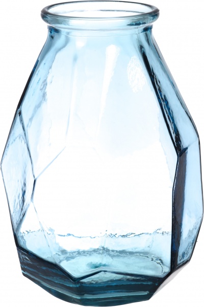 Ваза стеклянная голубая ORIGAMI 35 см San Miguel