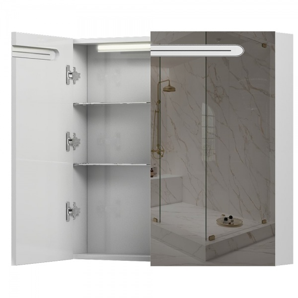 Дзеркальна шафа Aquarius Teffi з підсвіткою 80 білий 