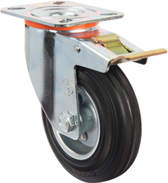 Опора поворотнаяколеснаяс тормозом EM 01 SPR 200 F d200 мм Emes