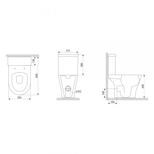 Унитаз-компакт Damixa Sirius с сиденьем микролифт DX86C8600SC