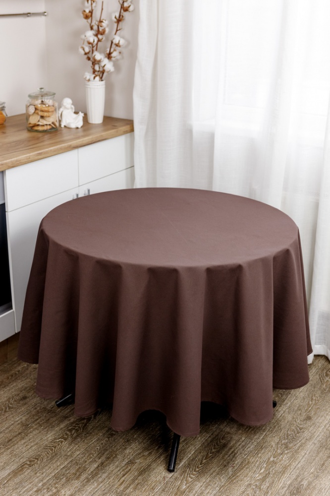 Скатерть Шиповник d200 коричневый La Nuit
