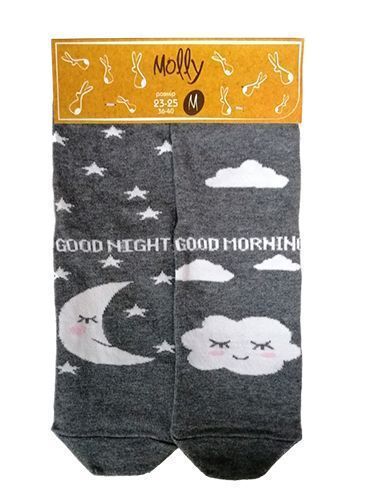 Шкарпетки жіночі Молли Добрий ранок / Надобраніч р. 23-25 сірий 1 пар 