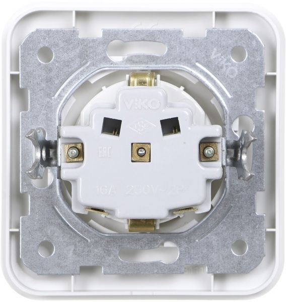 Розетка із заземленням Viko Rollina без шторок без кришки білий 90420008