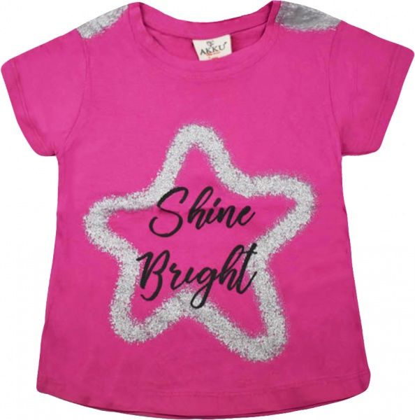 Футболка для дівчинки AKKU 9081 з зіркою р.98 малиновий 