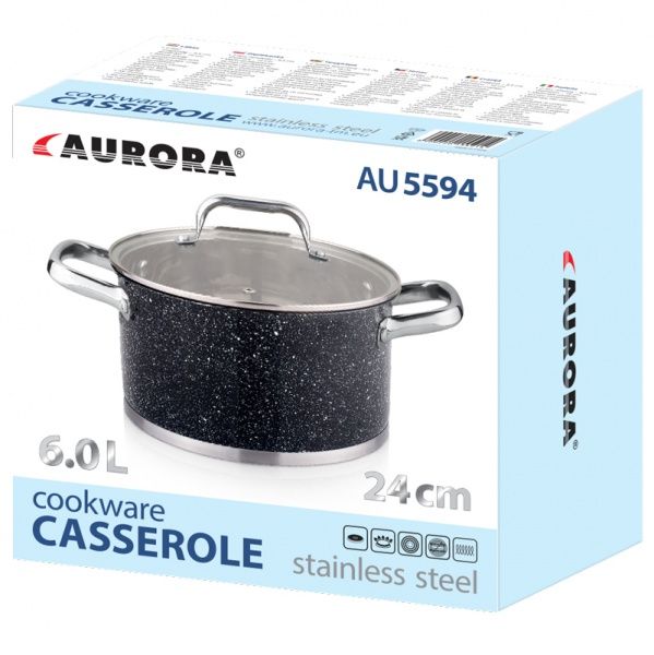 Каструля з кришкою 6 л 5594AU Aurora