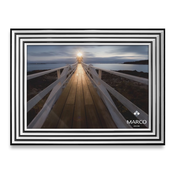 Рамка для фотографии со стеклом MARCO decor 4017 1 фото 21х30 см бело-черный 