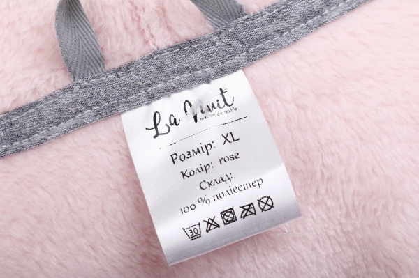 Халат з мікрофібри La Nuit капюшон з вушками р. XL рожевий