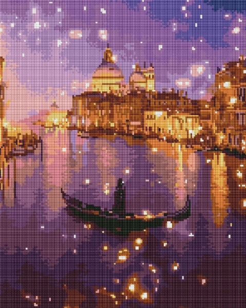 Алмазна мозаїка Нічне мерехтіння Венеції 40x50 см DBS24917 Brushme 