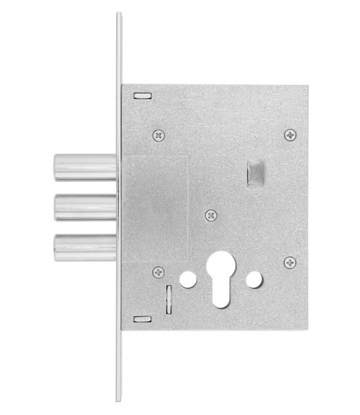 Замок врезной дополнительный SANTOS 1-WAY DIN 257L-C NC UNIV BS60 мм никель сатин