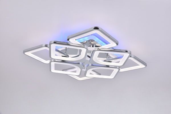 Люстра світлодіодна Hopfen Sirius CHR-RGB з пультом ДК 96 Вт хром/білий 