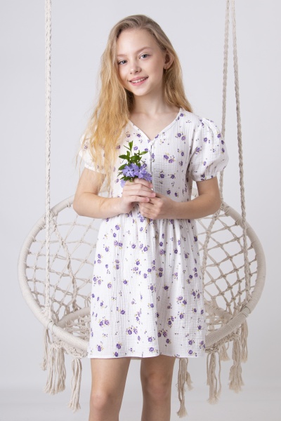 Платье Mevis р.140 белый 10631 