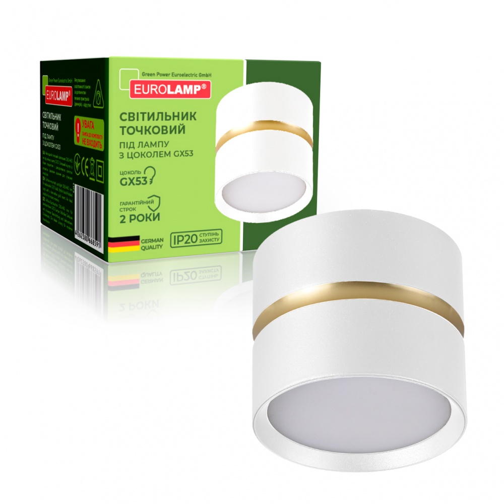 Светильник точечный Eurolamp Golden edge GX53 белый LH-GX53(white)G