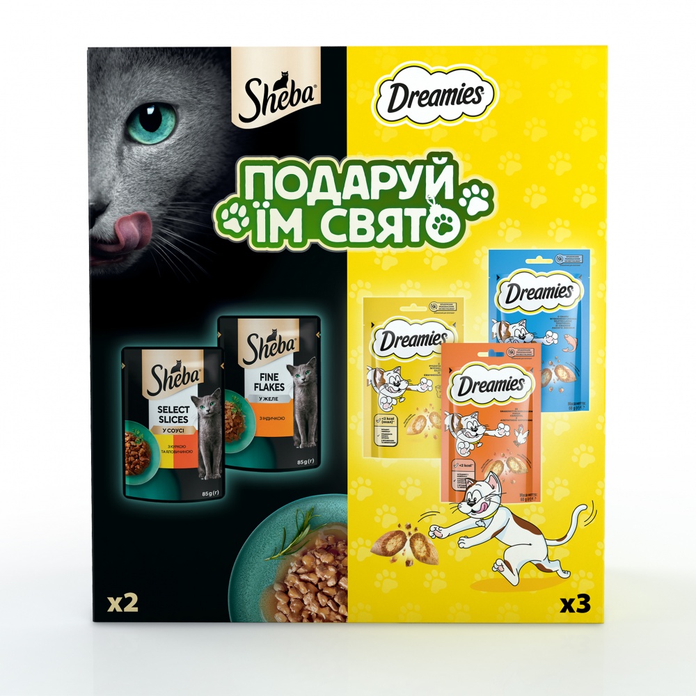 Лакомство котов Sheba набор Подари им праздник 350 г