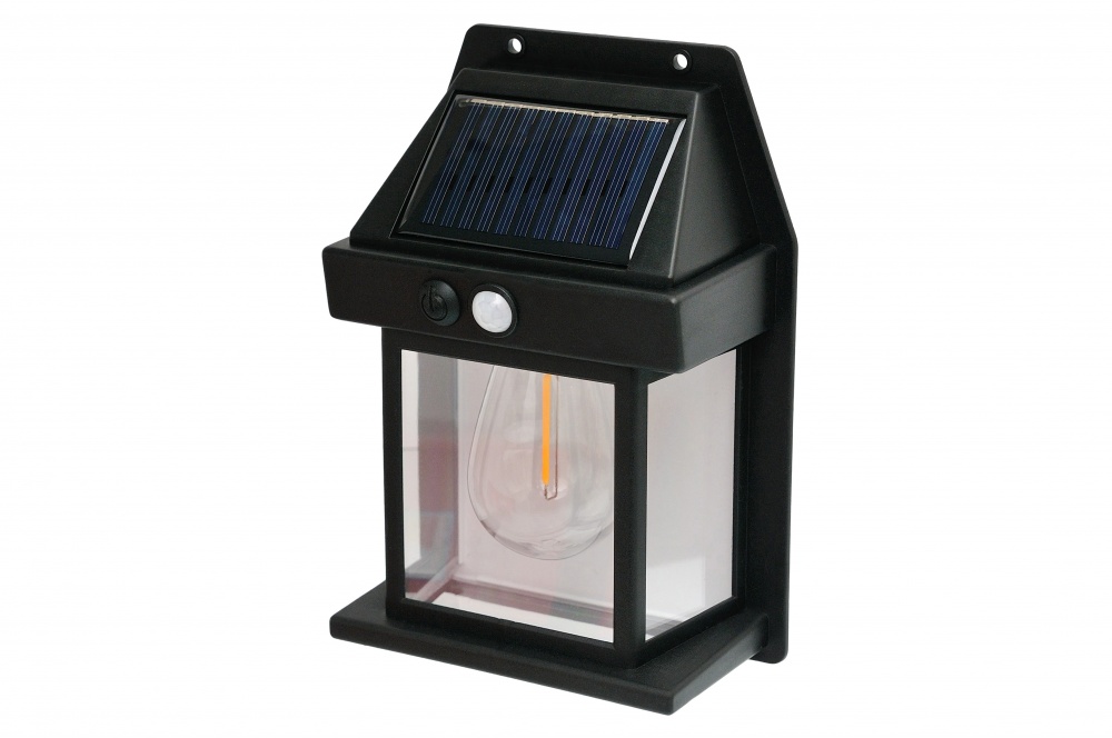 Светильник на солнечной батарее Luxel с датчиком движения и аккумулятором 10 Вт IP44 черный SSWL-12H