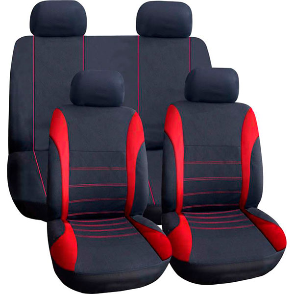 Комплект чехлов на сиденья универсал Auto Assistance TY1842-2 черный с красным