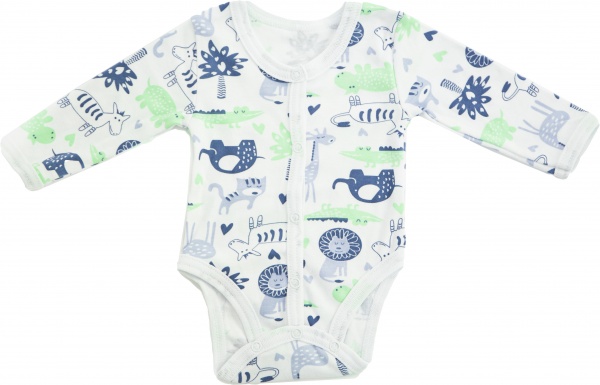 Боди детское унисекс GABBI ВD-23-2 зоопарк р.68 с принтом 13640 