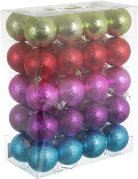 Набір ялинкових іграшок Тональність в асортименті d 60мм 40 шт./уп.