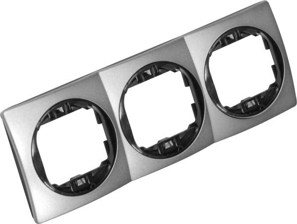 Рамка тримісна Aling-Conel Eon горизонтальна сріблястий / чорний E6703.S1E