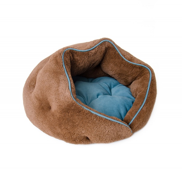 Лежак 10 центів для Джека Ханок коричнево - бірюзовий 48х48х25 см