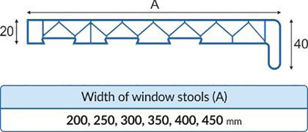 Подоконник Brilliant® 2200х450х20 мм белый ПВХ 