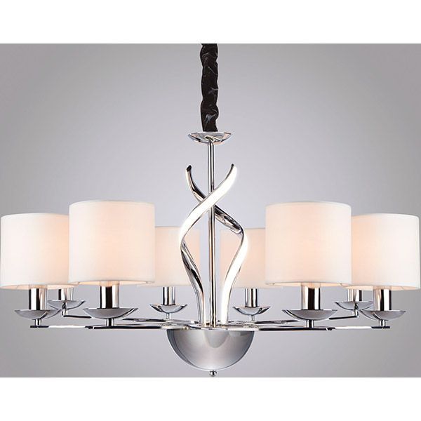 Люстра подвесная Strotskis Contessa пульт ДУ LED 16 Вт 8x40 Вт E14 хром/белая 422/8
