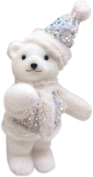 Фигурка декоративная Dalian Everglory медвежонок с пайетками 31 см 