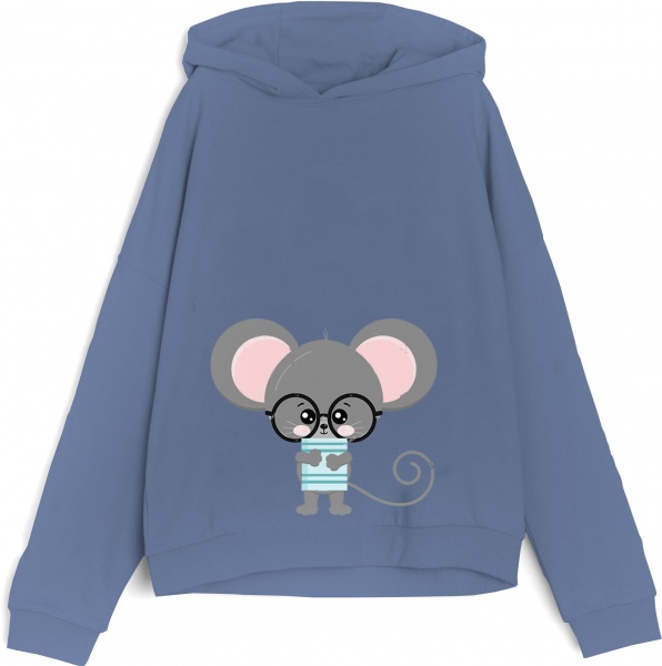 Худи для девочки KOSTA р.122 серо-голубой 1989-4 