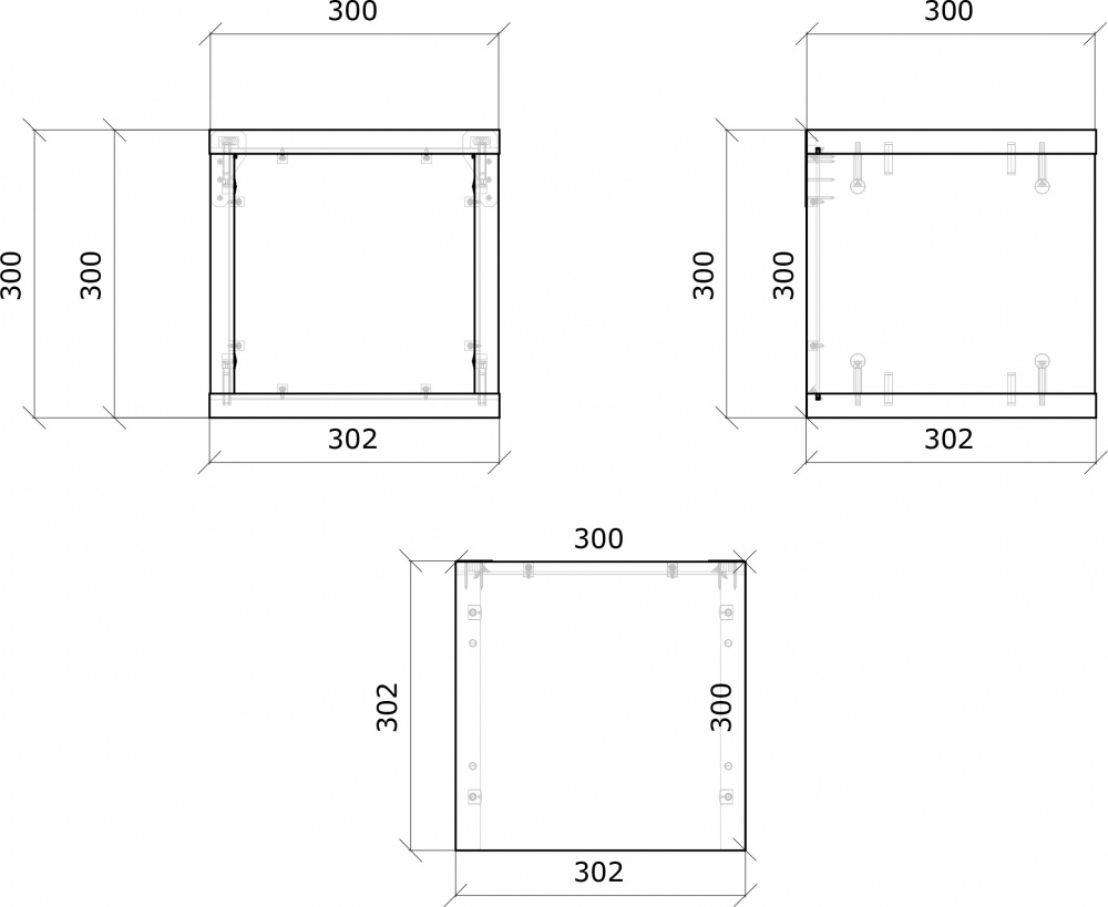 Полиця Грейд Ален 300x300 мм дуб крафт золотий/графіт