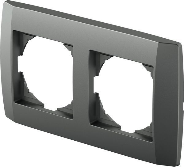 Рамка двомісна TEM Logiq універсальна антрацит OQ20AT-U