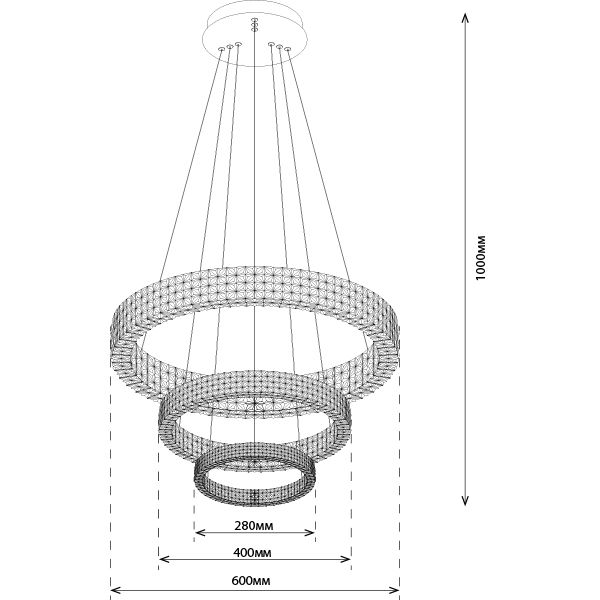 Люстра светодиодная Hopfen 140 Вт хром AKRILIKA 100R 140W 