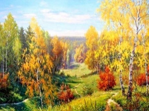 Набір для творчості зі стразами на підрамнику Осінь 30х40 см Діамантові ручки 