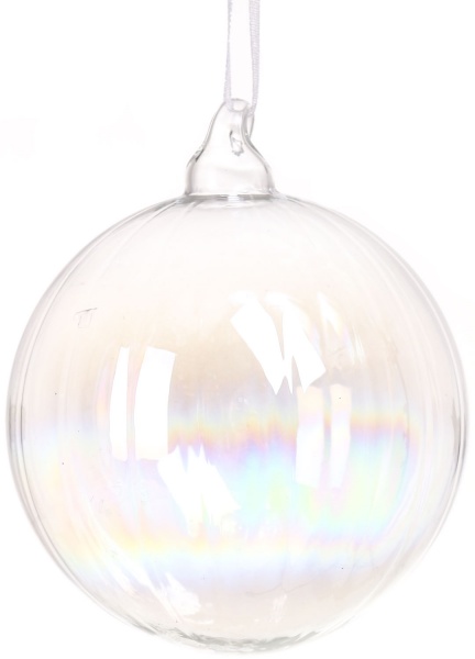 Елочная игрушка в форме шара прозрачная 8 см 