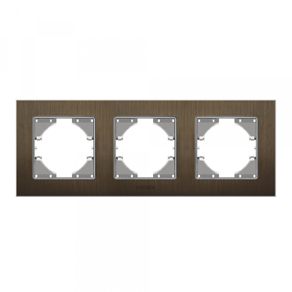 Рамка трехместная Videx Binera горизонтальная шоколадный VF-BNFRA3H-CH