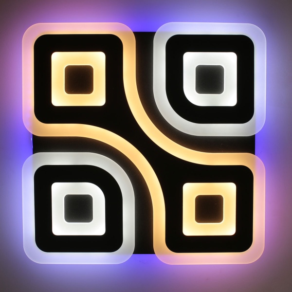 Світильник світлодіодний Светкомплект ACRYLIC 08S RGB RC 110 Вт білий із чорним 2800-4500-6000 К 