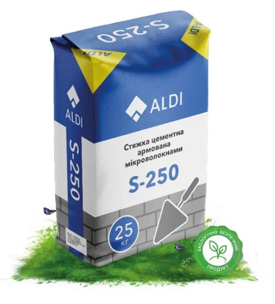 Стяжка для підлоги ALDI цементна армована мікроволокнами S-250 25 кг