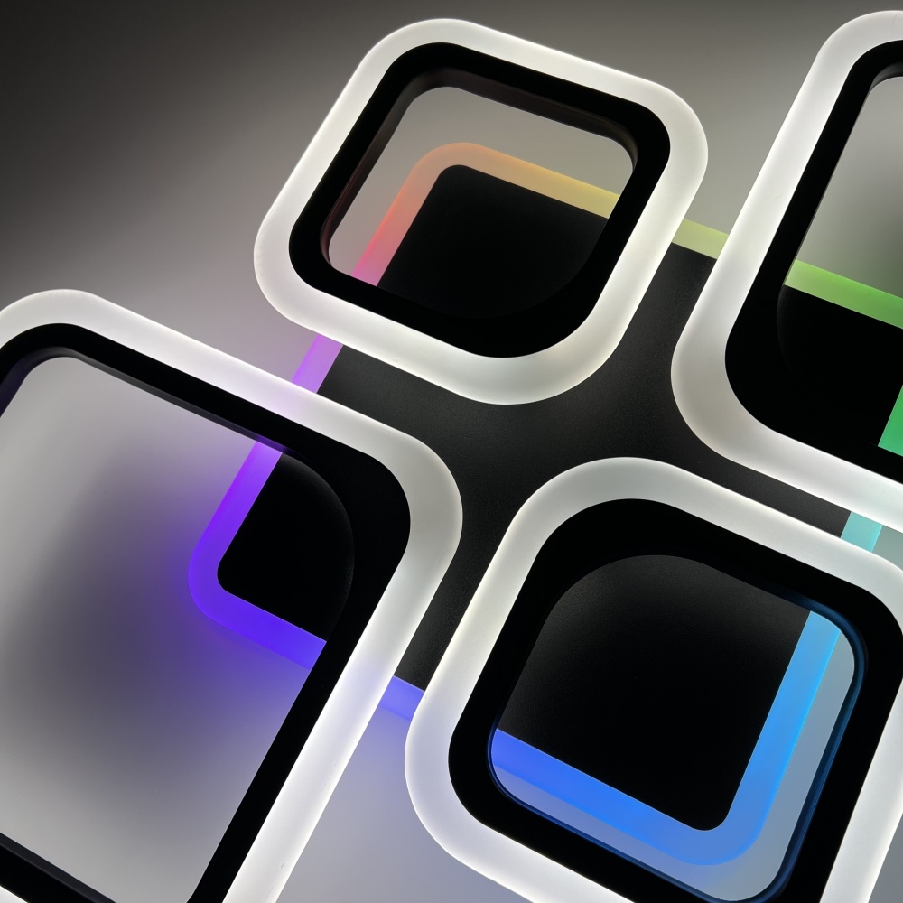 Люстра світлодіодна Luminaria 90 Вт LED-модуль чорний OVAL RGB 90W 5S BLACK