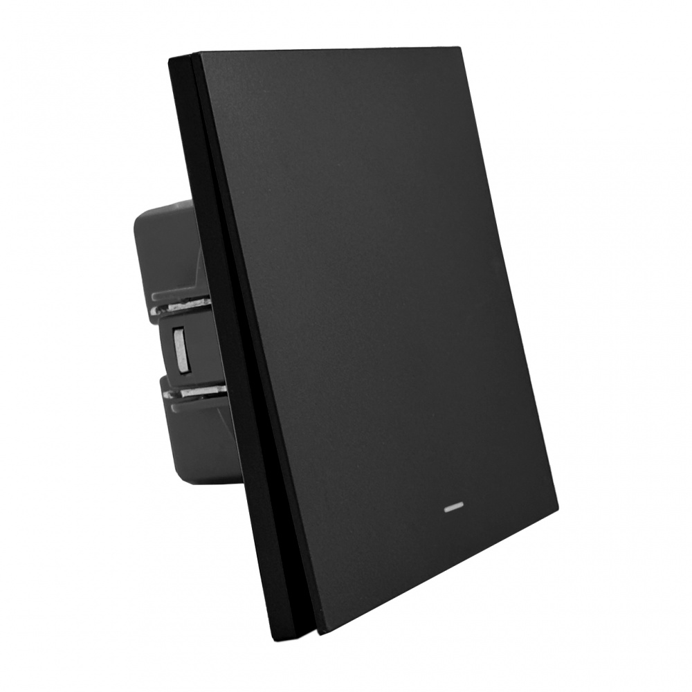 Выключатель одноклавишный HausMark INO с подсветкой черный LS-LED-EU-Black