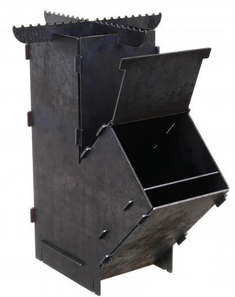 Мангал-печь Steelgroup турбо 3 398х330х480 мм