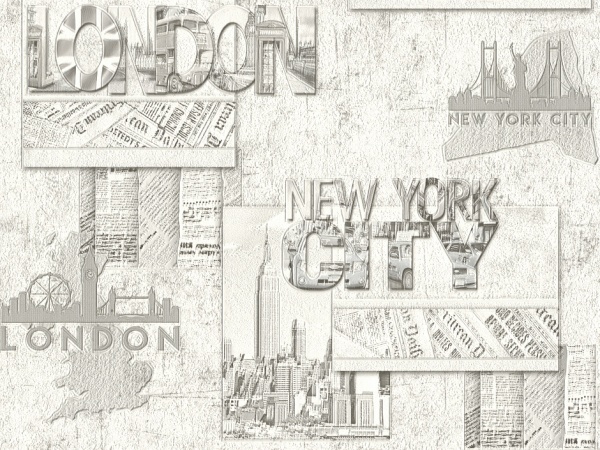 Шпалери вінілові на паперовій основі Слов'янські шпалери Expromt Газета 5801-06 0,53x10,05 м 