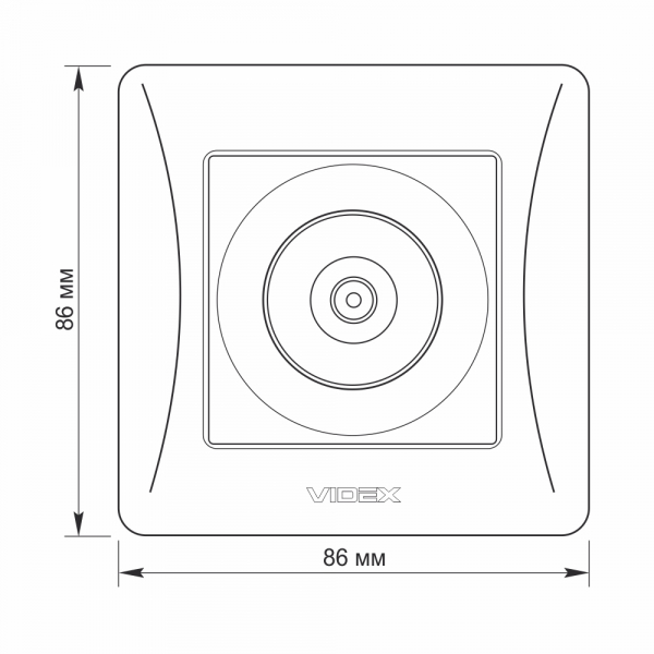 Розетка TV Videx Binera IP20 черный графит VF-BNSK1TVME-BG