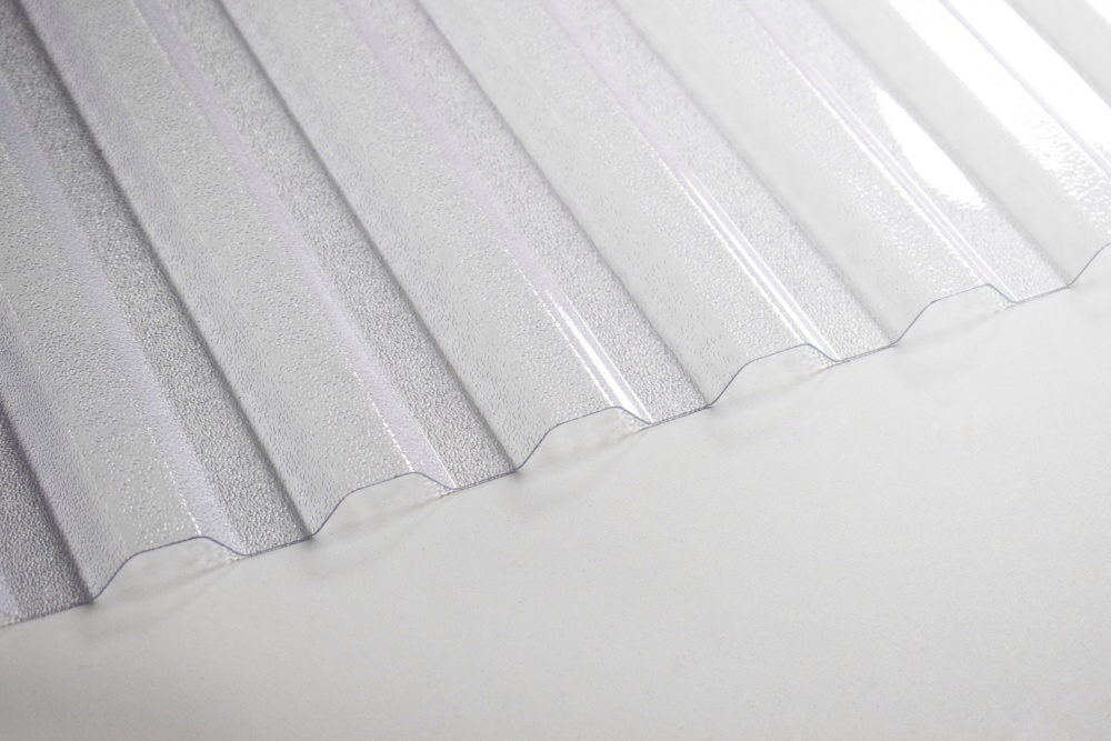 Гофрований монолітний полікарбонат TOMO Plex 1,1x1045x2000 мм трапеція текстурований прозорий