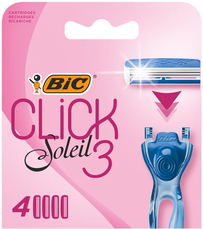 Станок для бритья BIC Soleil Click 3 с 4 сменными картриджами + 4 сменные картриджи в подарок