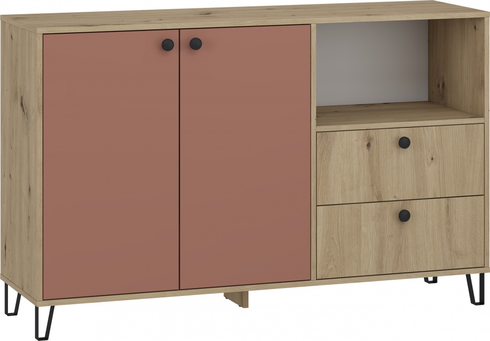 Тумба Грейд Крис 1400x880x410 мм дуб артизан/кирпичный