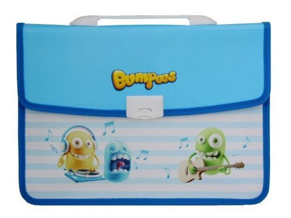 Папка-портфель Bumpees EZ60002 А4 2 відділення блакитний Deli