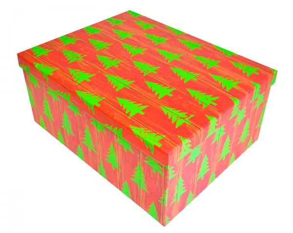 Коробка подарочная Елки 31х23 см 1110228707